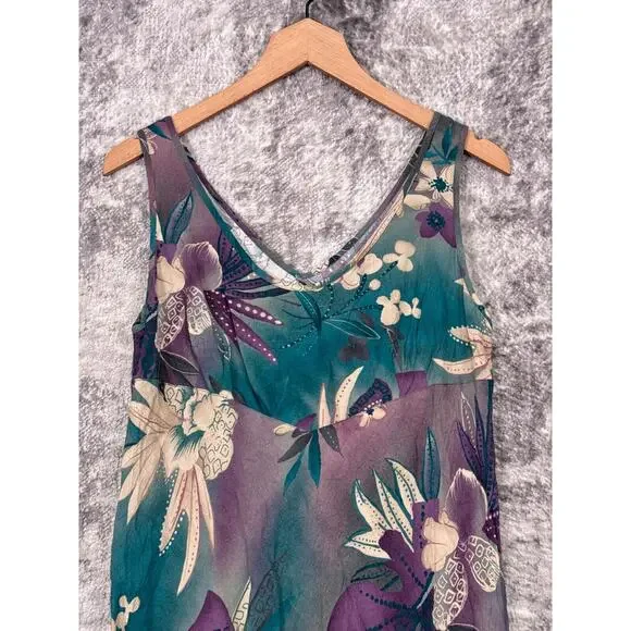 Hula Moon By Jams World Dress XL Womens Floral Sleeveless Mini - Picture 2 of 7